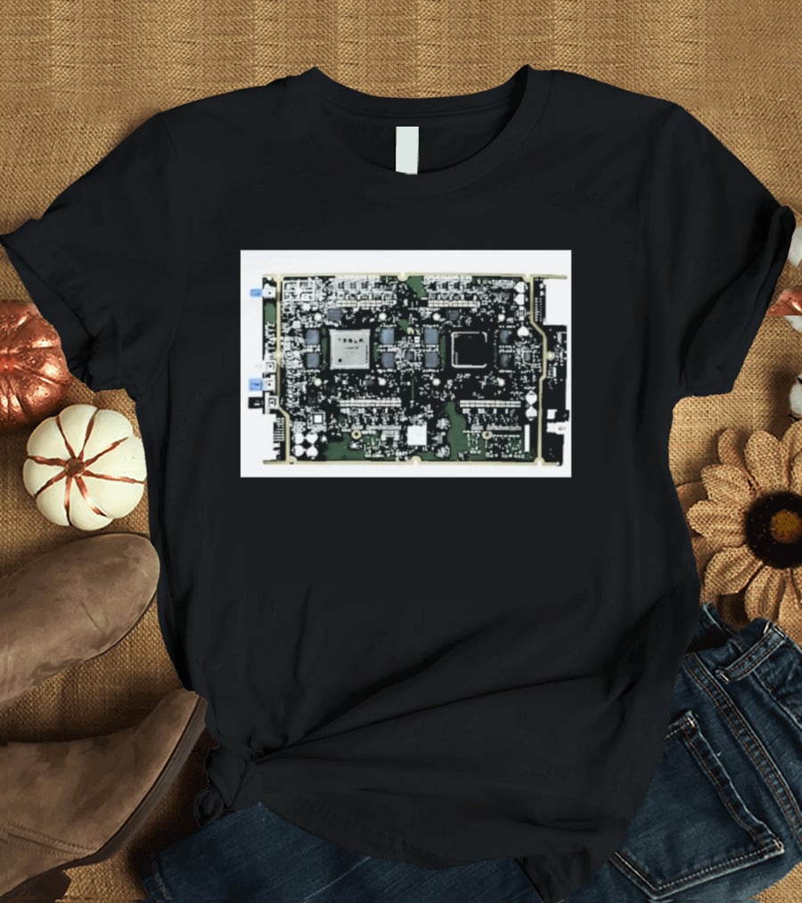 Tesla HW4 Brain Circuit Board Computer Chip Technology T-Shirt