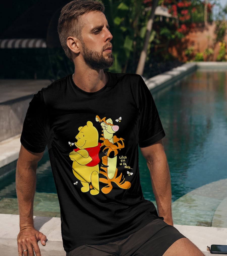Lifes Better With Homies Winnie The Pooh And Tigger Bees T-Shirt
