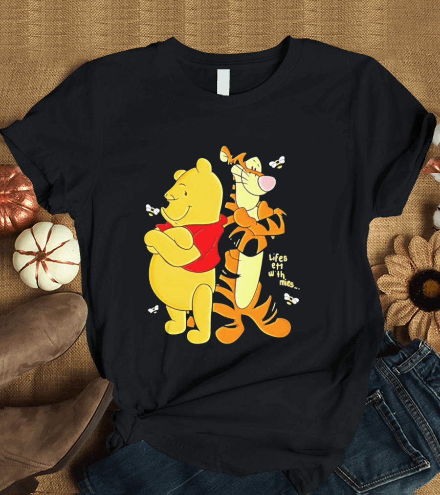Lifes Better With Homies Winnie The Pooh And Tigger Bees T-Shirt
