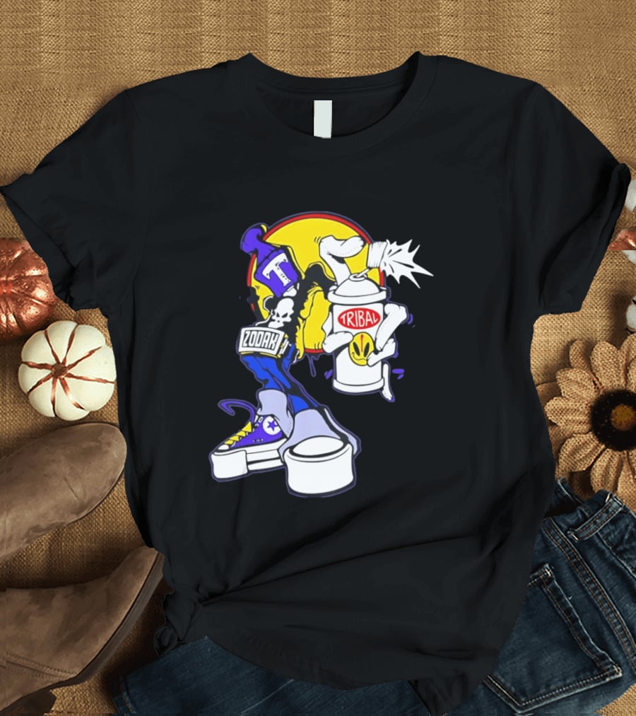 Tribal Zodak Graffiti Urban Streetwear Style Retro Hip Hop T-Shirt