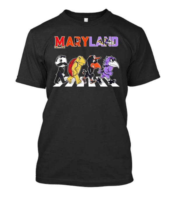 Abbey Road Natty Boh Testudo Oriole Raven Crossing Maryland Ravens Orioles T-Shirt