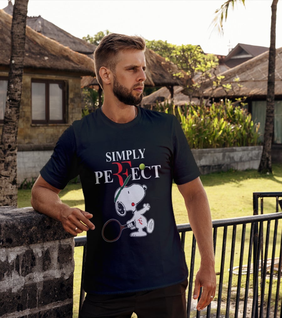 Snoopy Roger Federer Simply Perfect Tennis Player Peanuts T-Shirt