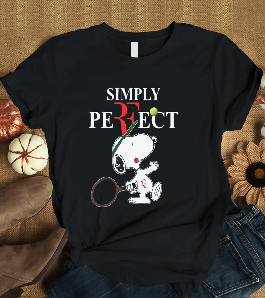 Snoopy Roger Federer Simply Perfect Tennis Player Peanuts T-Shirt