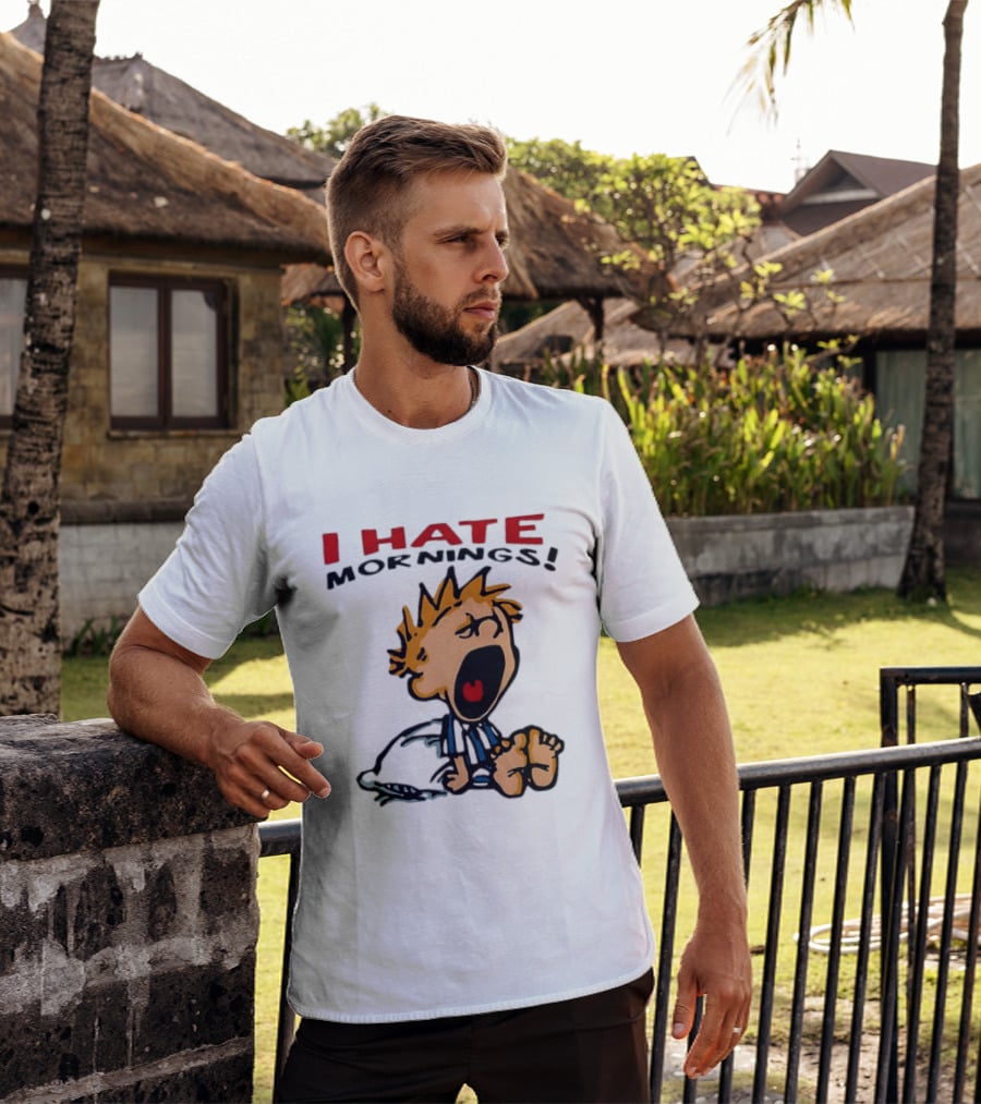 Calvin I Hate Mornings Comic T-Shirt