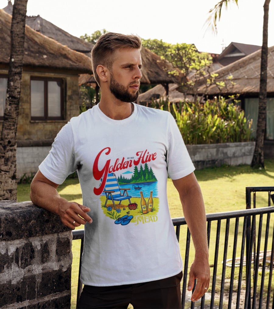 Golden Hive Mead Est 2023 Lakefront Bliss Vintage Escape T-Shirt