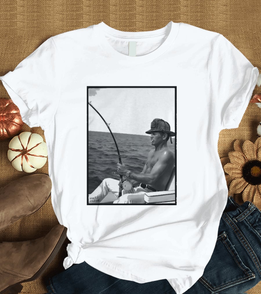 Paul Newman Fishing Wrk Hrd Ply Hrd HARRISON1973 T-Shirt