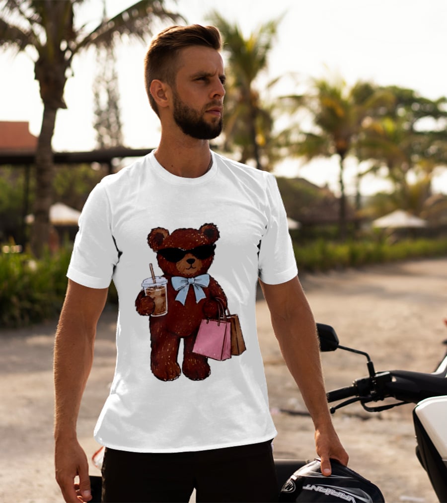 Cool Teddy Bear Shopping With Treats And Accessories T-Shirt