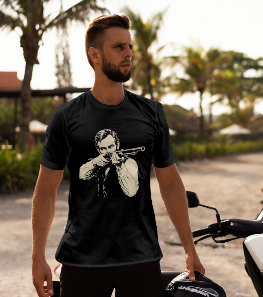 Abraham Lincoln With Lever Action Rifle Famous United States President T-Shirt