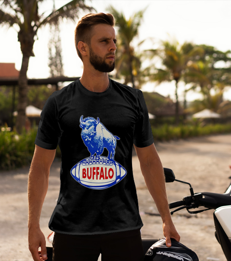 Buffalo Bills Vintage Standing Bison On Football Retro Nostalgia T-Shirt
