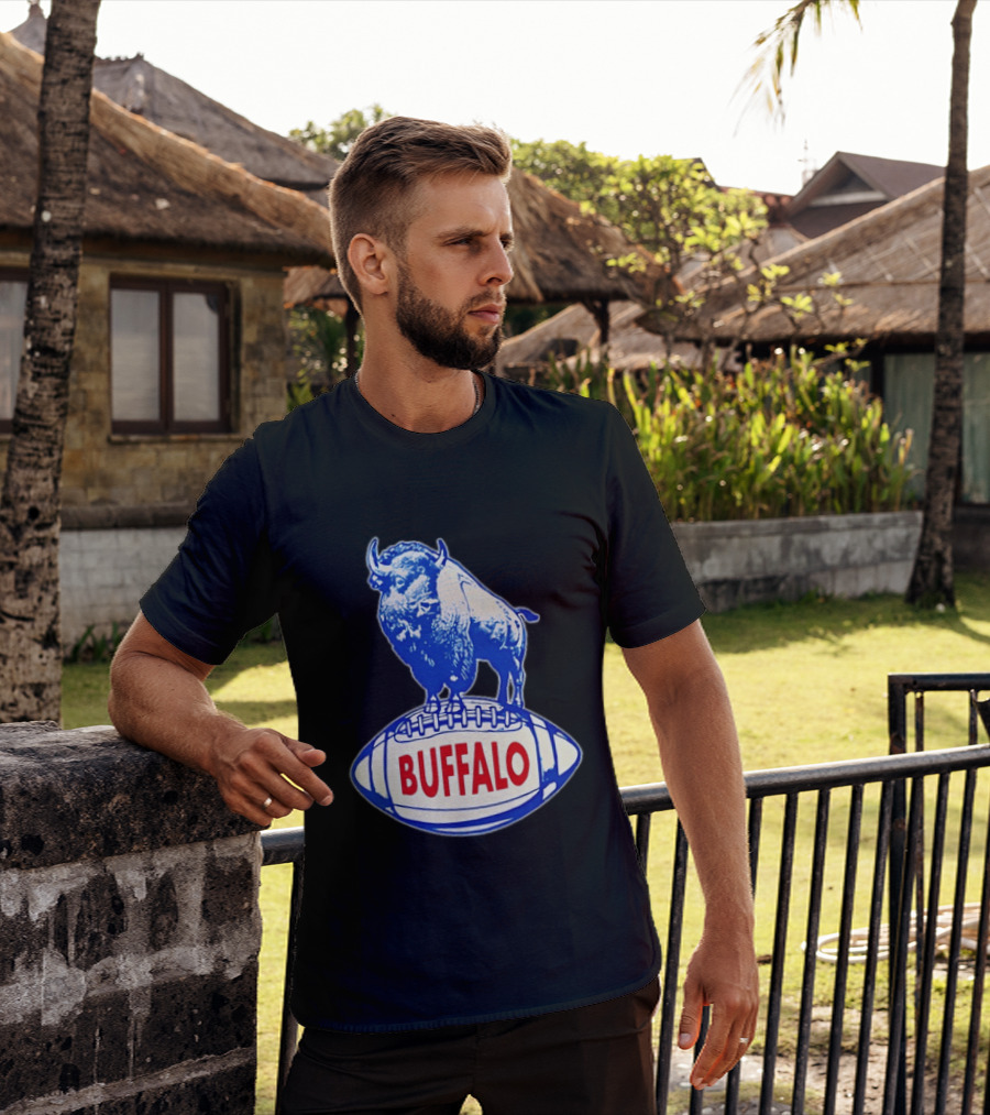 Buffalo Bills Vintage Standing Bison On Football Retro Nostalgia T-Shirt