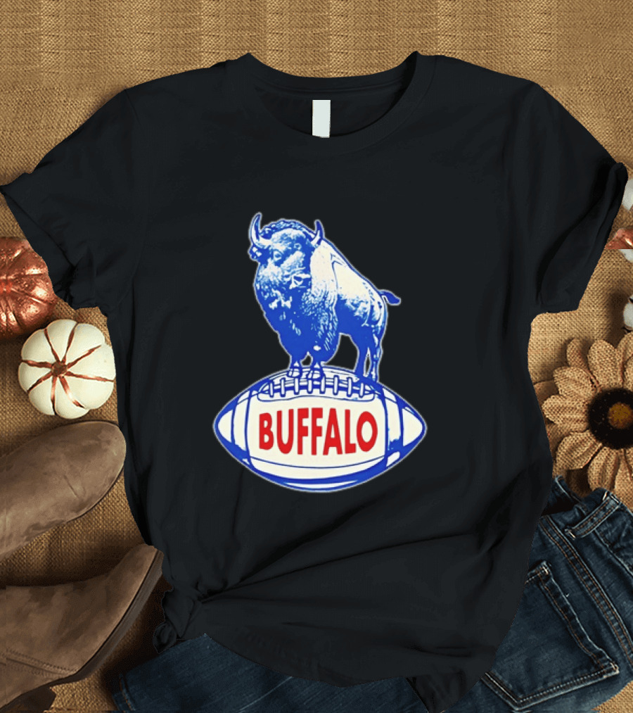 Buffalo Bills Vintage Standing Bison On Football Retro Nostalgia T-Shirt