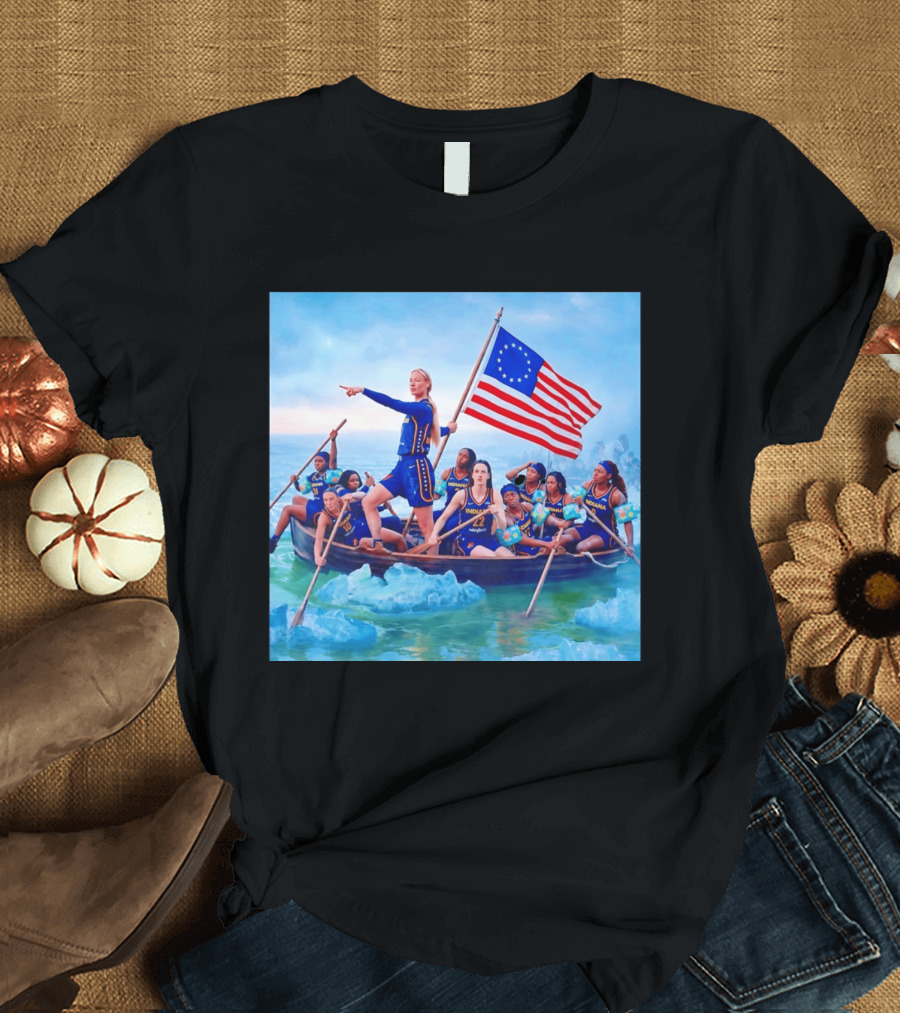 Indiana Fever Crossing The Delaware With Floaties Basketball Team T-Shirt