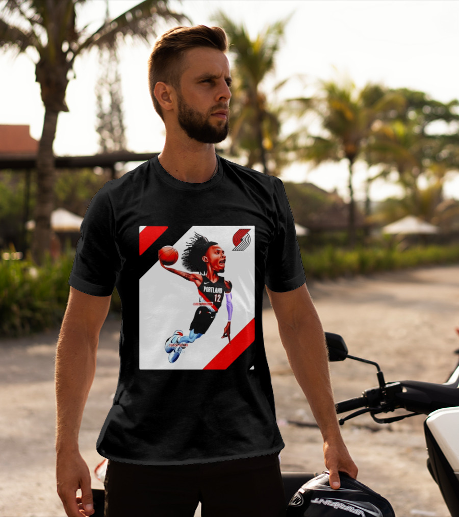 Portland Trail Blazers Ja Morant Crossover Art Dunking Basketball Player Jersey 12 T-Shirt