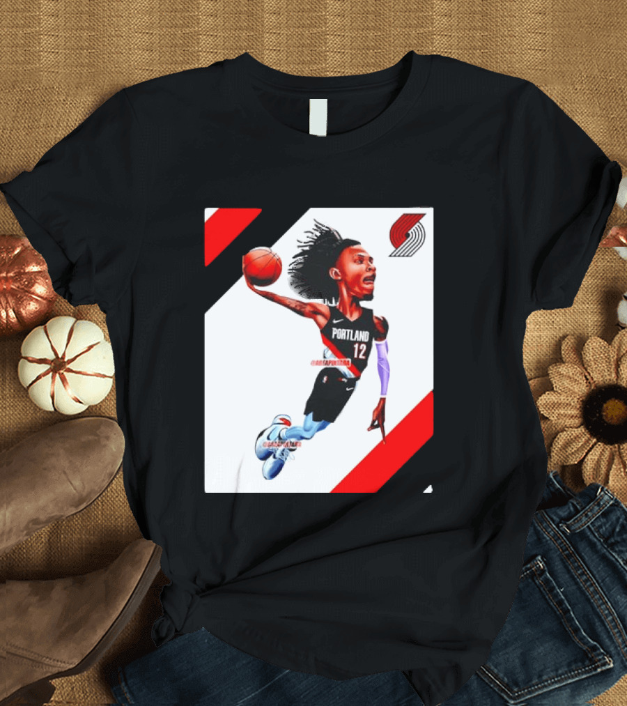 Portland Trail Blazers Ja Morant Crossover Art Dunking Basketball Player Jersey 12 T-Shirt