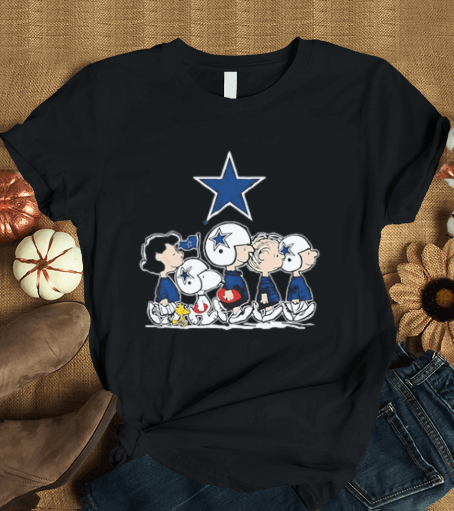 Abbey Road Dallas Cowboys Peanuts Characters Star T-Shirt