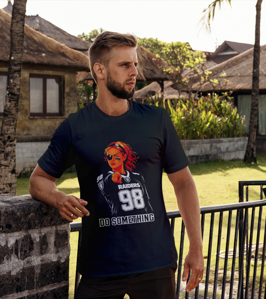 Do Something Raiders 98 Football Woman Pointing T-Shirt