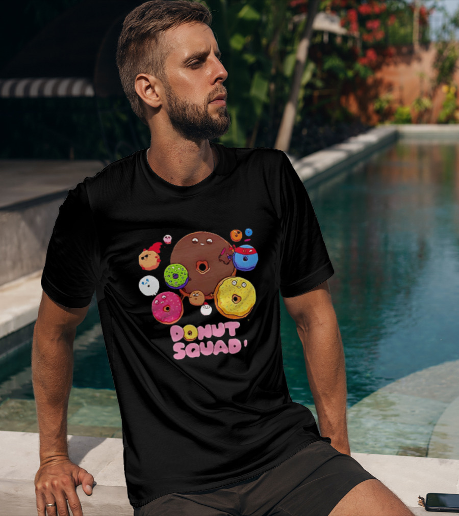 Colorful Donut Squad Cartoon Team With Playful Characters T-Shirt
