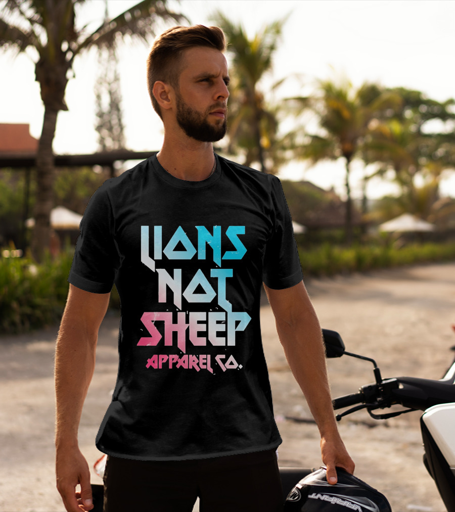 Lions Not Sheep Apparel Co. Mens Tagline Print T-Shirt