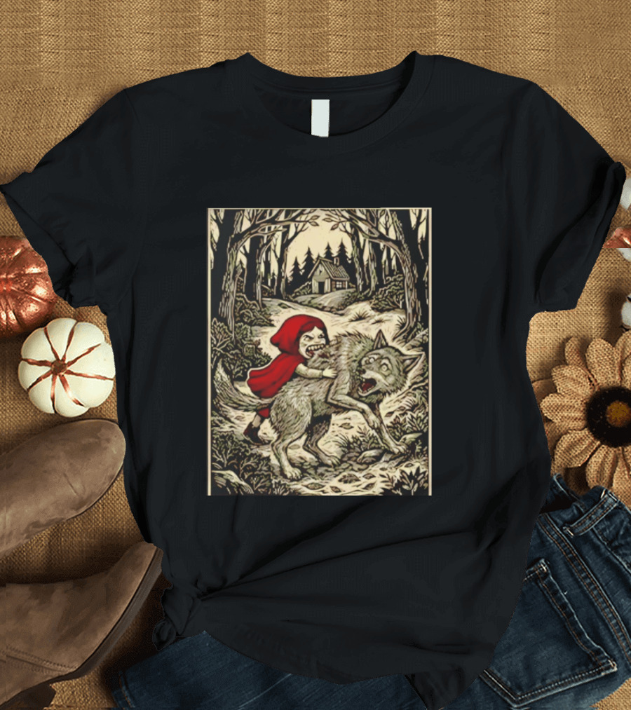 Little Red Riding Hood Humor Inverted Stories Wolf Reversal T-Shirt