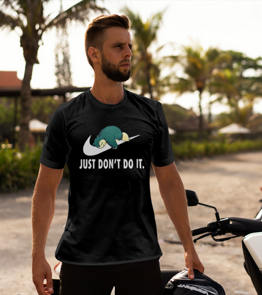 Snorlax Just Don't Do It Pokemon Parody With Iconic Swoosh T-Shirt