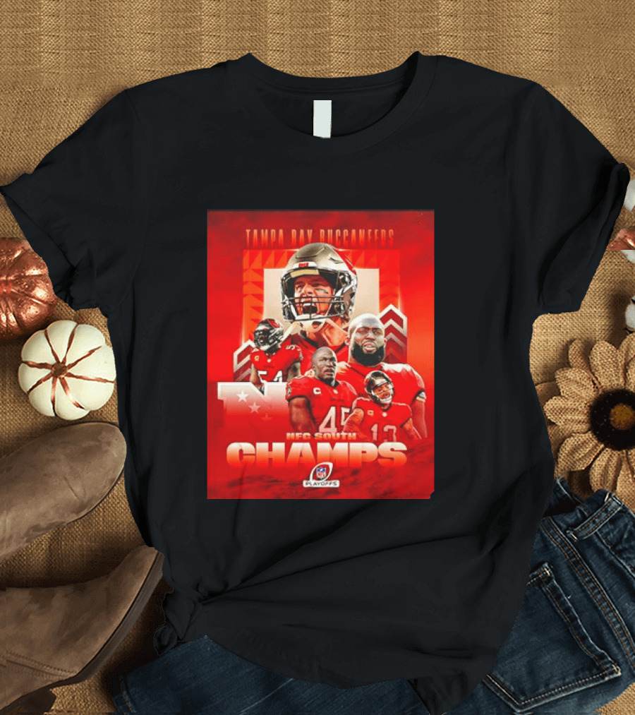 Tampa Bay Buccaneers NFL Playoffs NFC South Champs Celebration T-Shirt