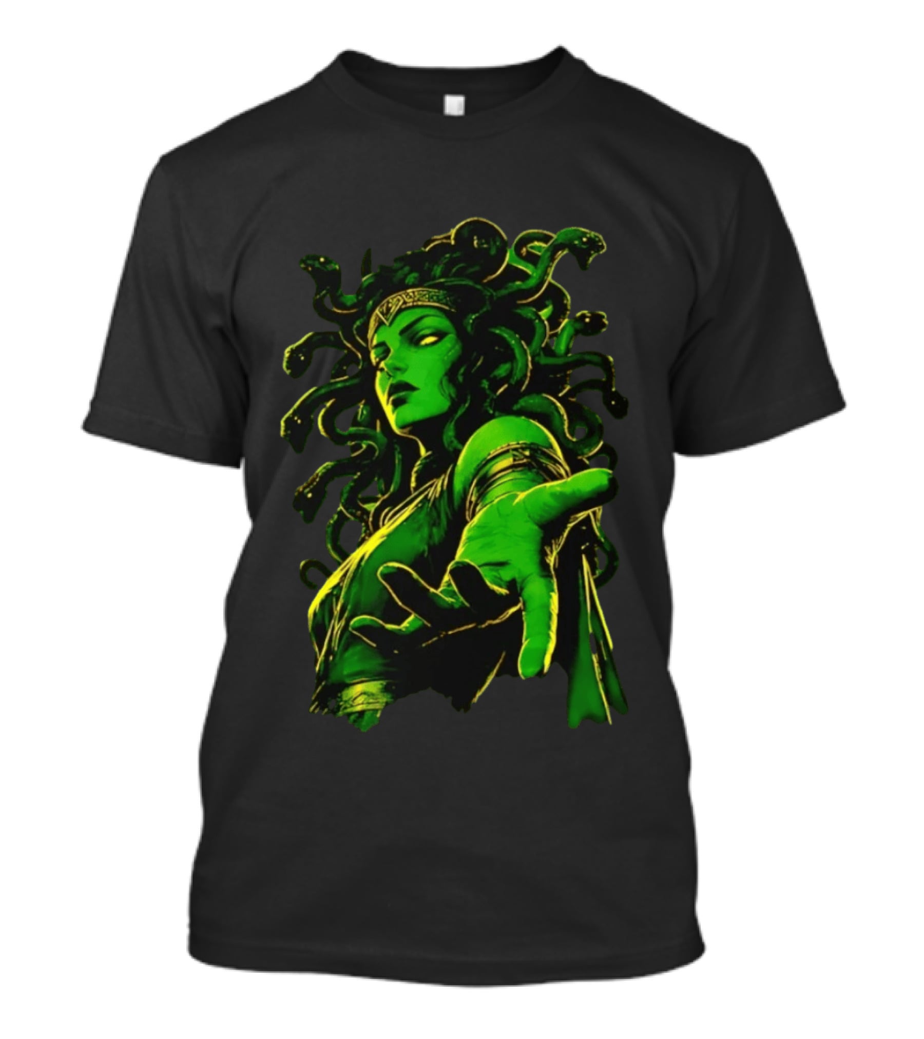 Medusa Mythology You Won't Feel A Thing Green Aura Serpent Hair T-Shirt