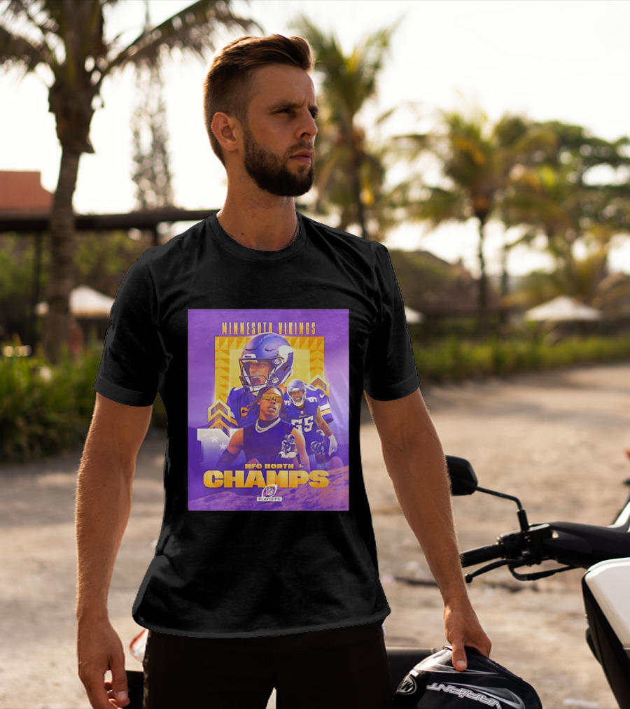 Minnesota Vikings NFC North Champs 2022 Playoffs Celebration T-Shirt