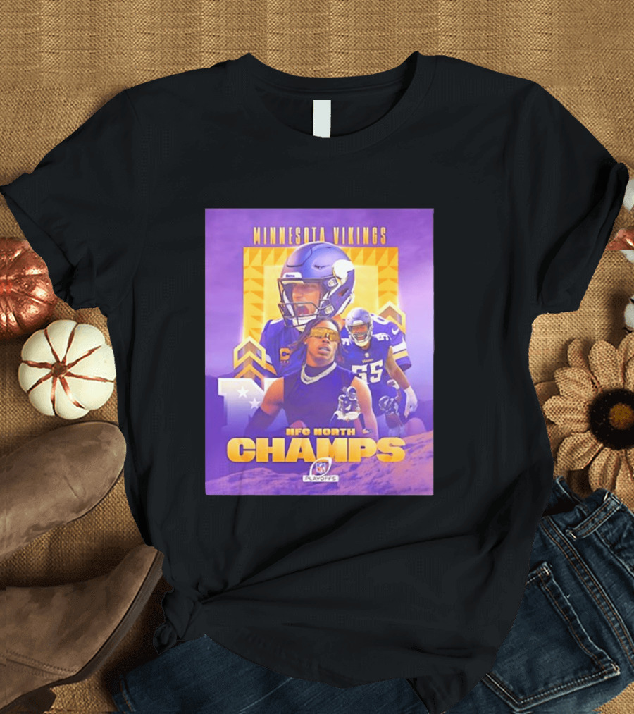 Minnesota Vikings NFC North Champs 2022 Playoffs Celebration T-Shirt
