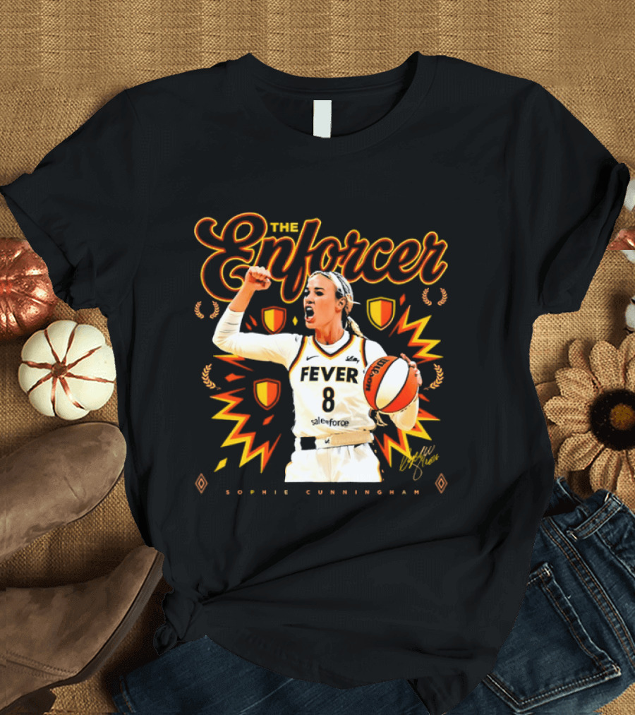 The Enforcer Sophie Cunningham Fever 8 Indiana Basketball WNBA 2026 T-Shirt