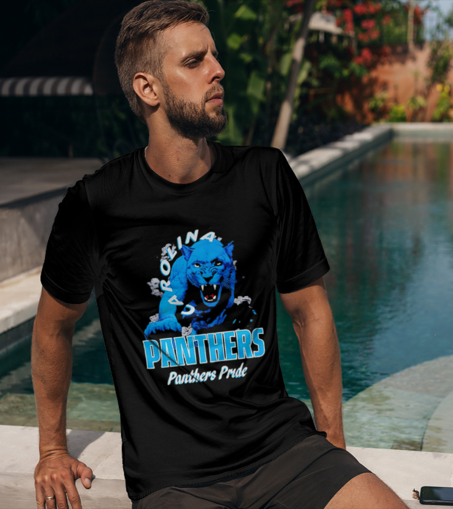 Carolina Panthers Pride Charging Forward Fierce Blue Panther T-Shirt