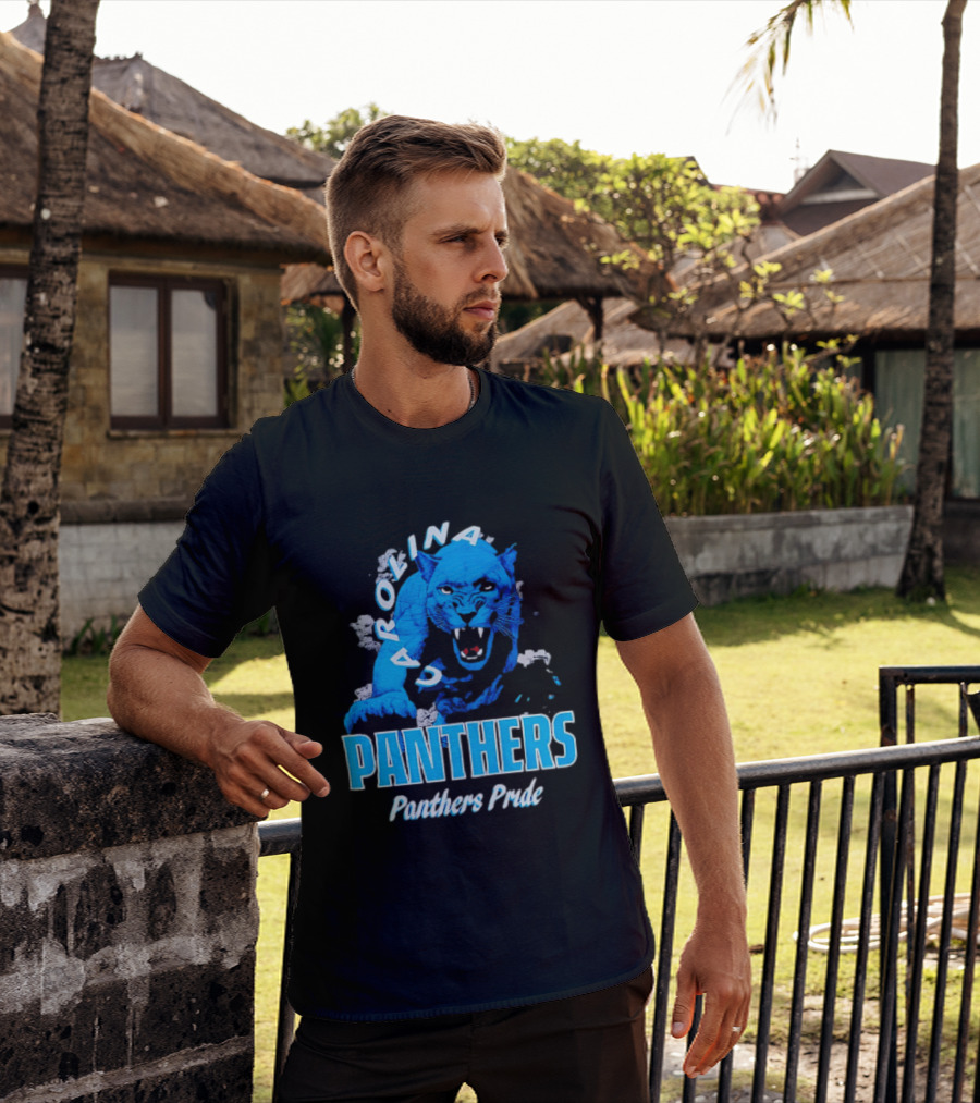 Carolina Panthers Pride Charging Forward Fierce Blue Panther T-Shirt