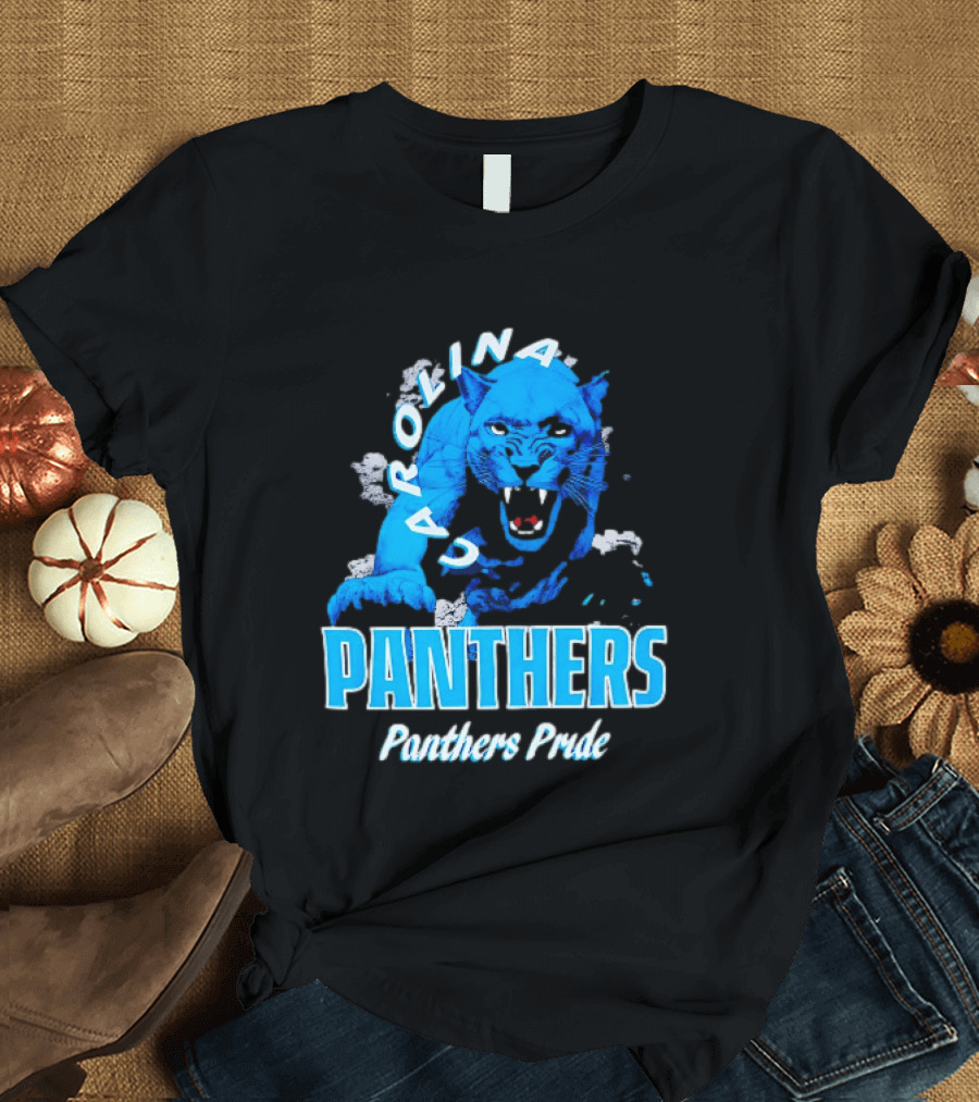 Carolina Panthers Pride Charging Forward Fierce Blue Panther T-Shirt