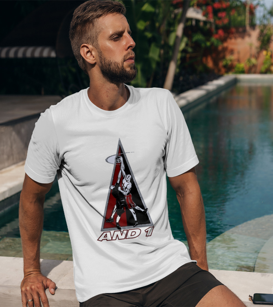 AND 1 Basketball Players Dunking Triangle T-Shirt
