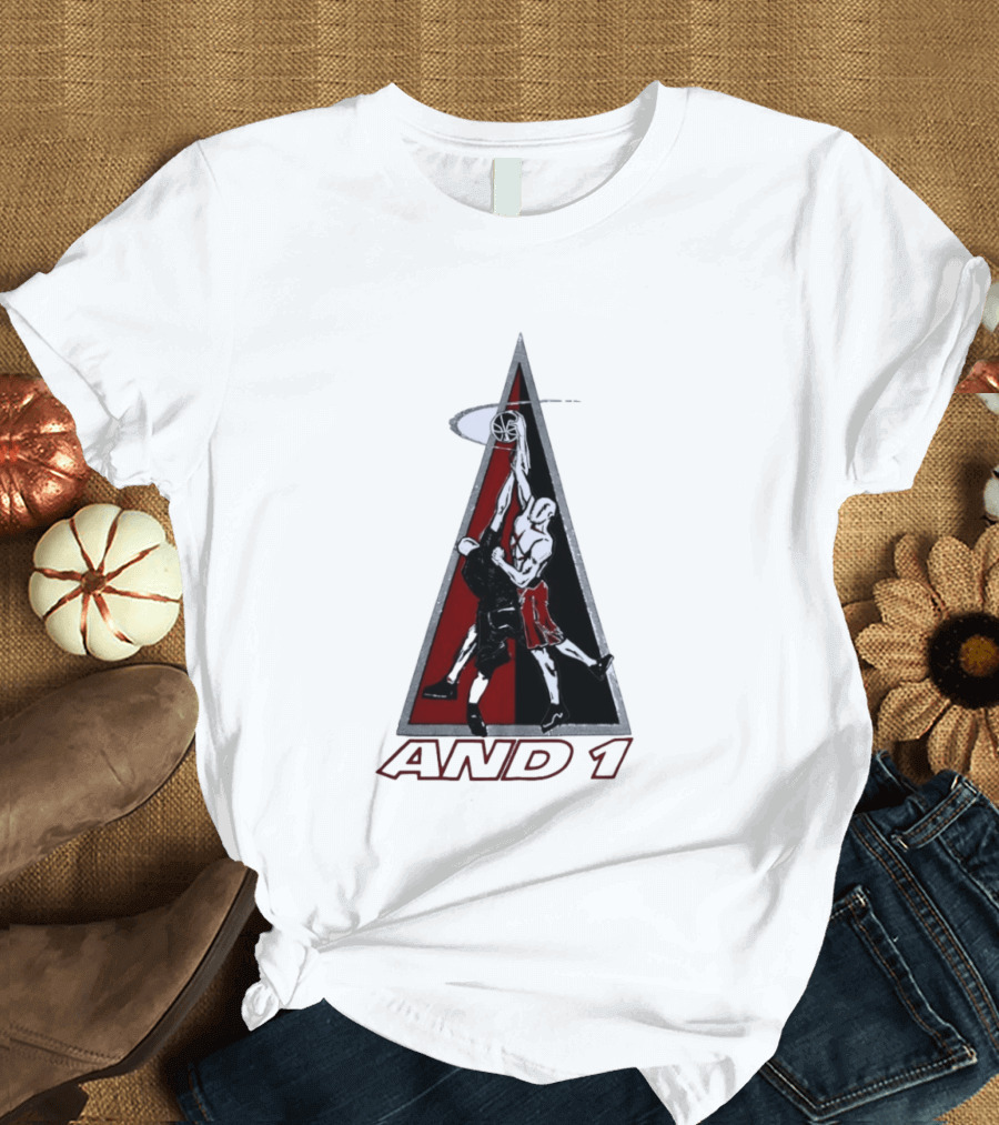 AND 1 Basketball Players Dunking Triangle T-Shirt