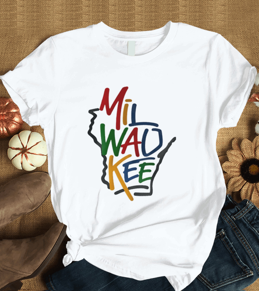 Milwaukee Wisconsin State Colorful T-Shirt
