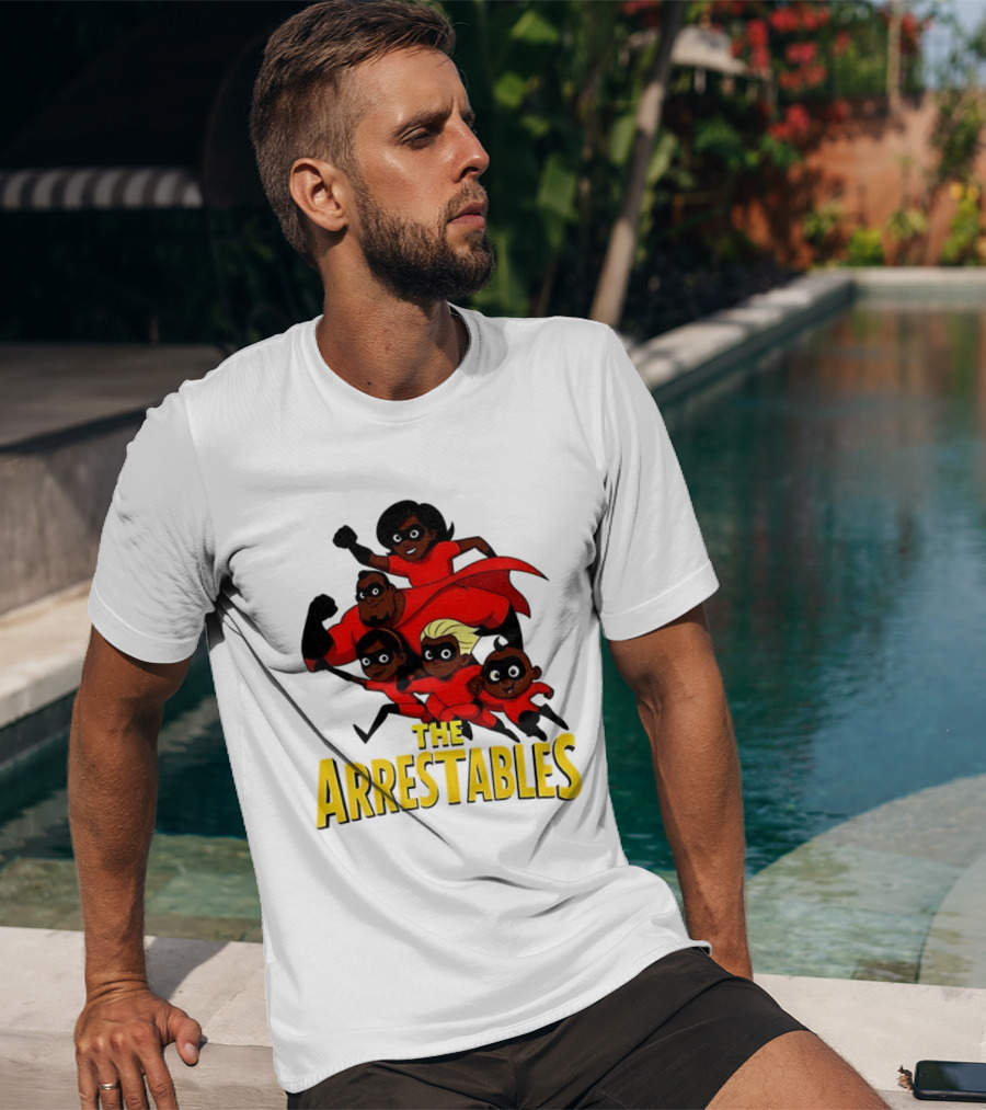 The Arrestables Superhero Family In Red Suits T-Shirt