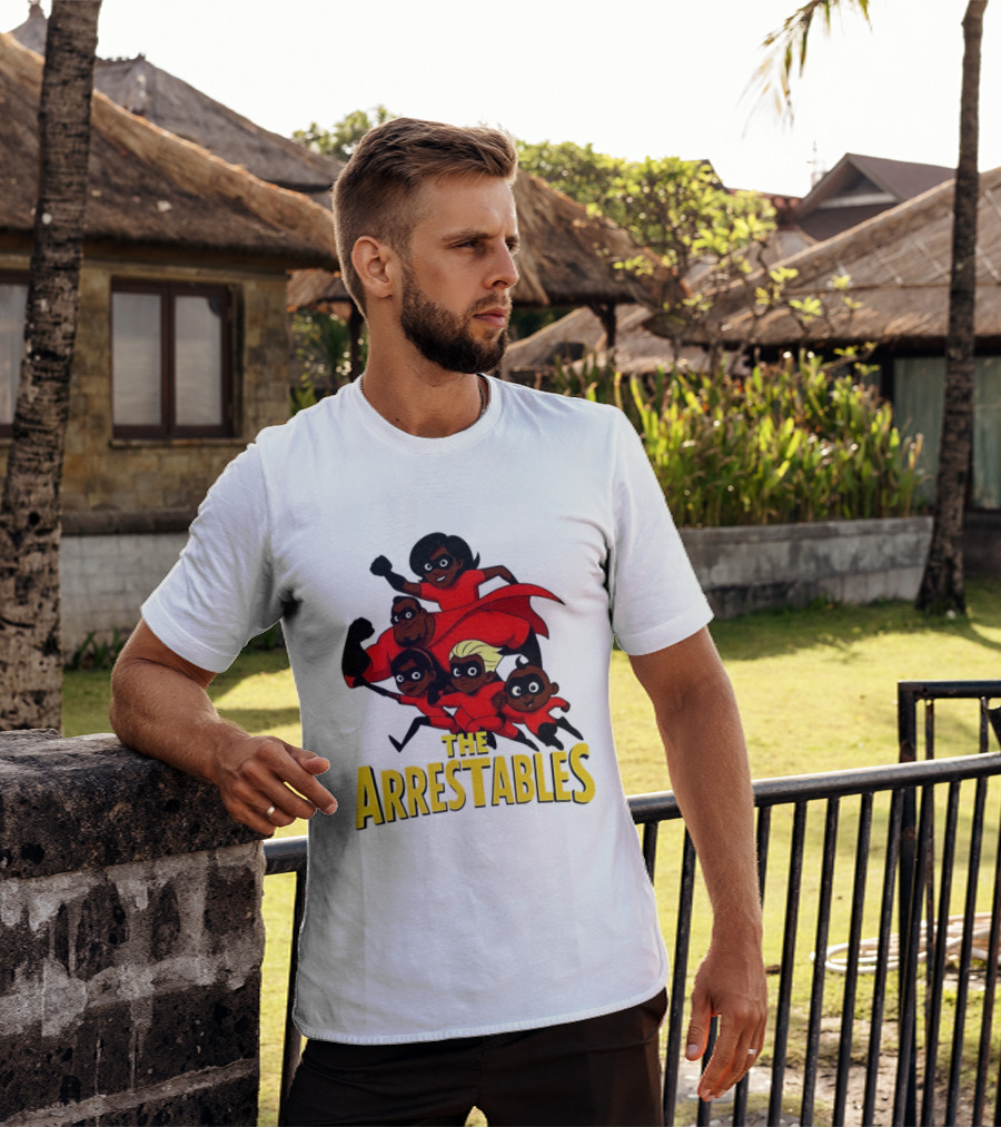 The Arrestables Superhero Family In Red Suits T-Shirt