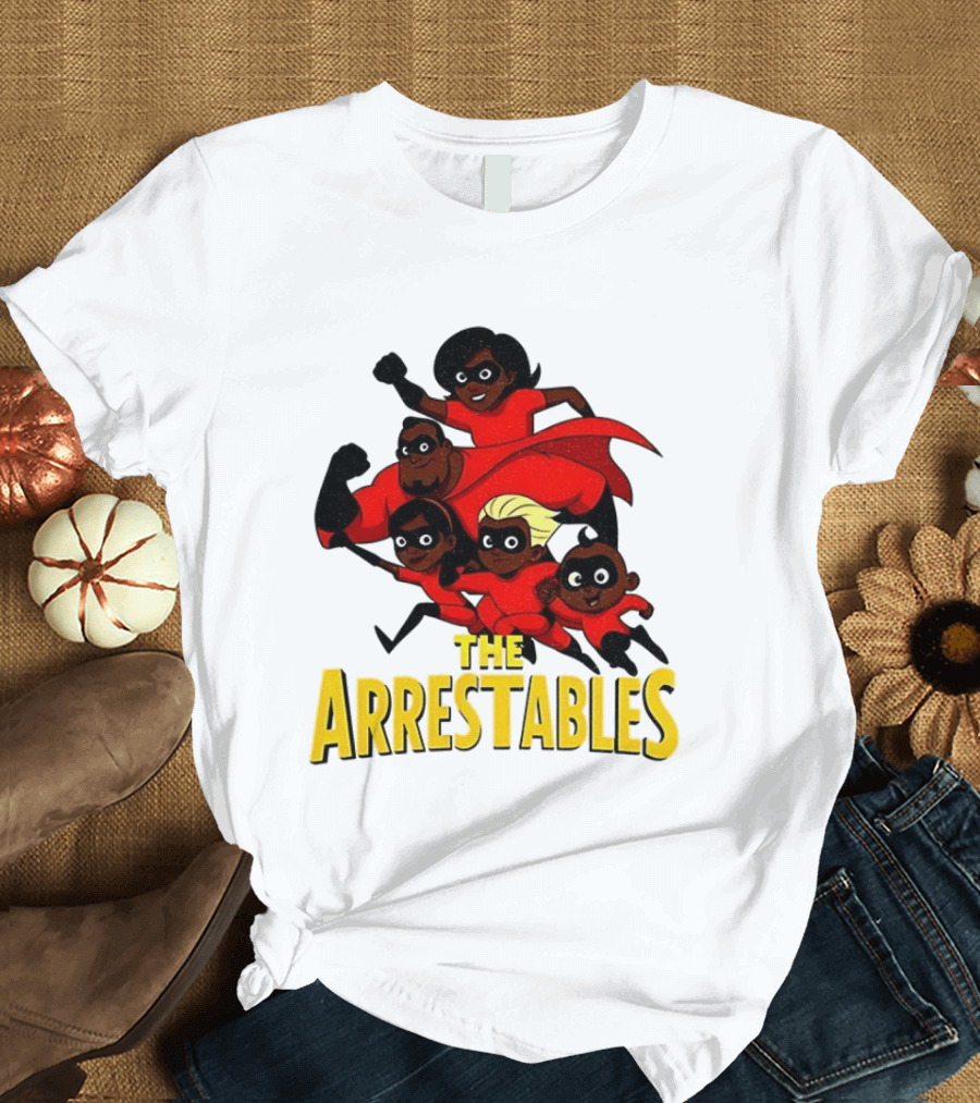 The Arrestables Superhero Family In Red Suits T-Shirt