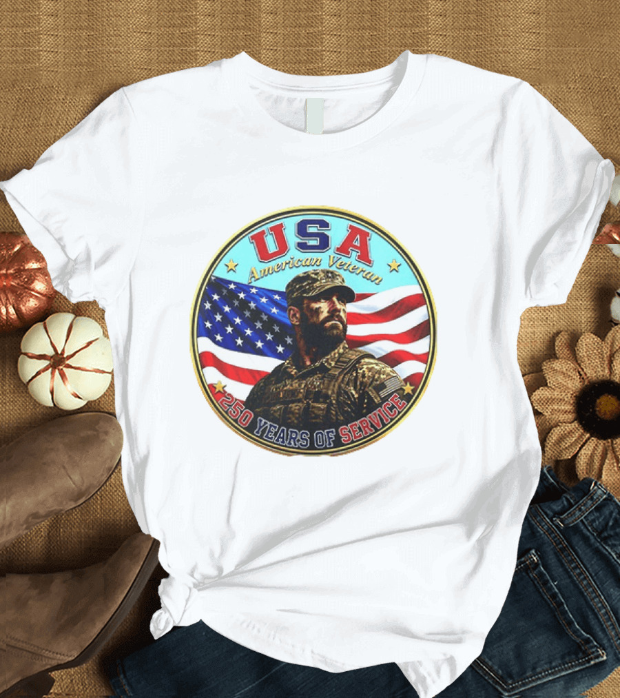 USA American Veteran 250 Years Of Service T-Shirt