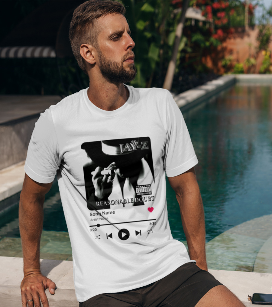Jay Z Reasonable Doubt Song Name Artist Name Parental Advisory Explicit Content Iconic Album Cover T-Shirt