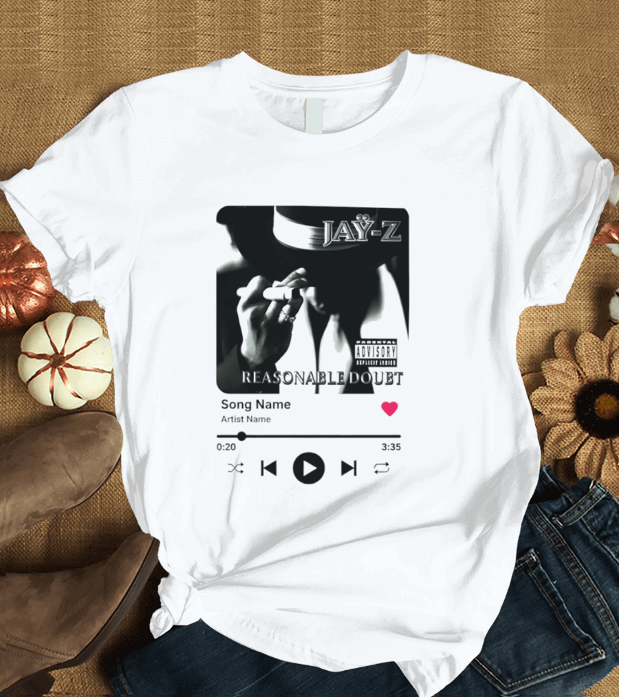Jay Z Reasonable Doubt Song Name Artist Name Parental Advisory Explicit Content Iconic Album Cover T-Shirt