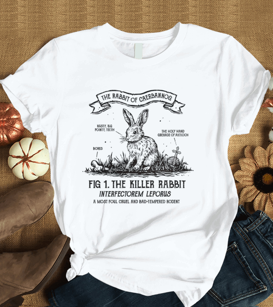 Killer Rabbit Of Caerbannog Monty Python And The Holy Grail Fig 1 Interfectorem Leporus T-Shirt