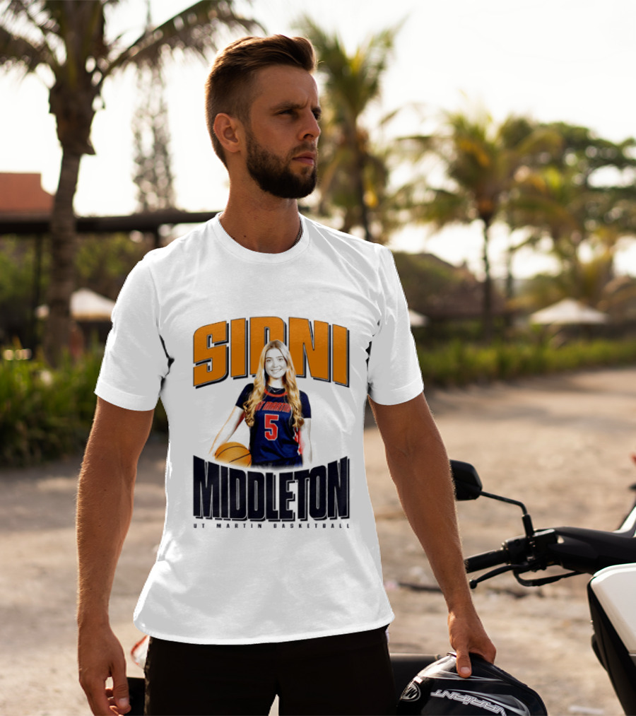 Sidni Middleton 5 UT Martin Skyhawks Basketball T-Shirt