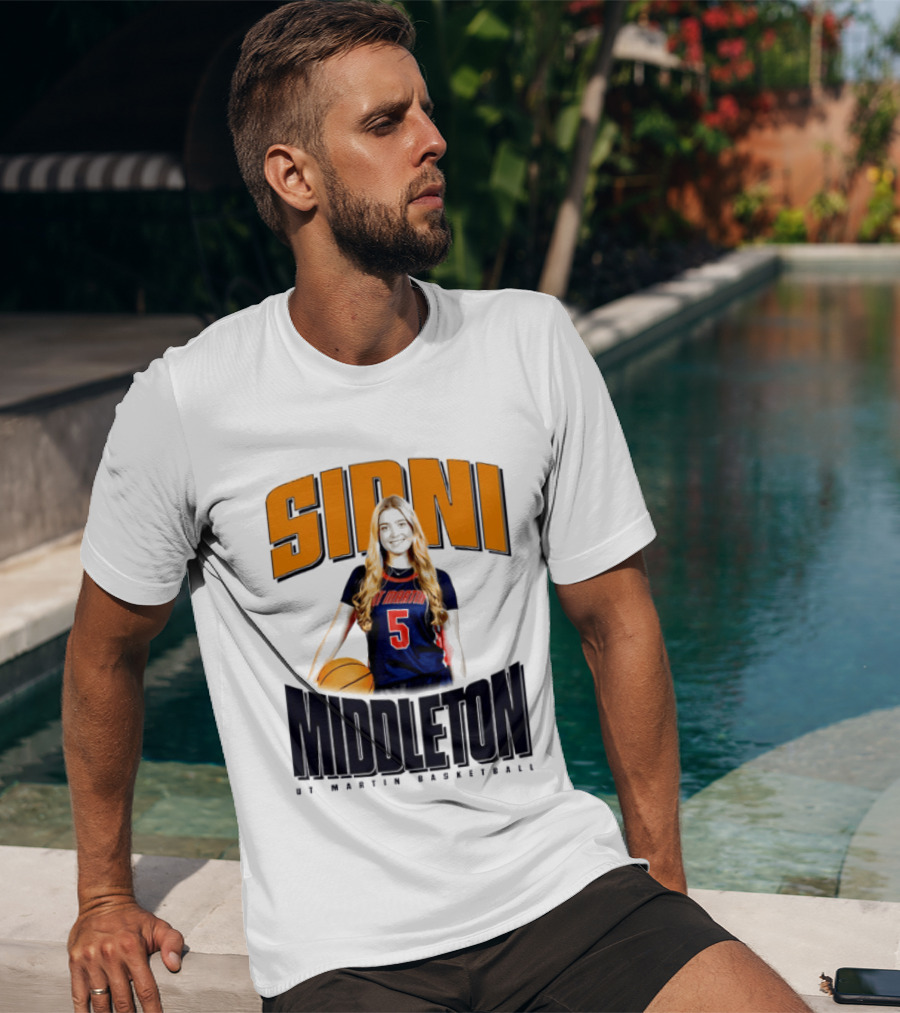 Sidni Middleton 5 UT Martin Skyhawks Basketball T-Shirt
