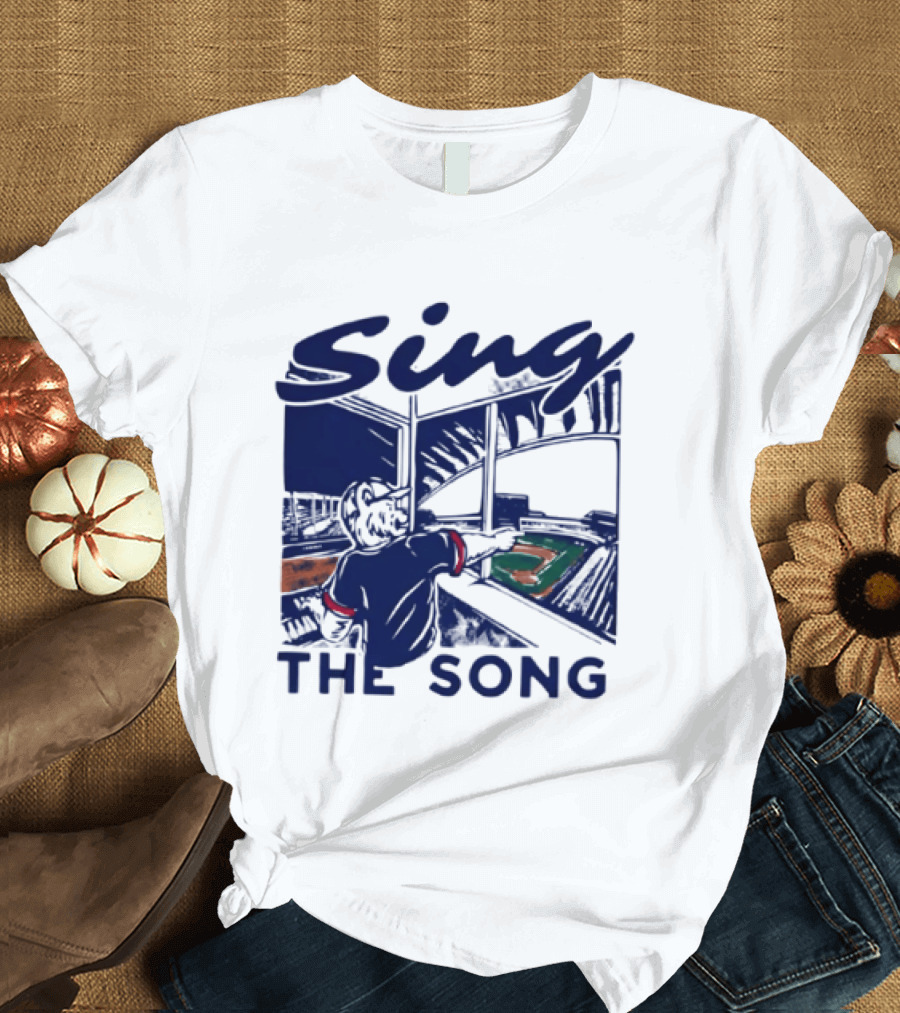 Sing The Song Chicago Cubs Clark The Cub Baseball Stadium Music T-Shirt