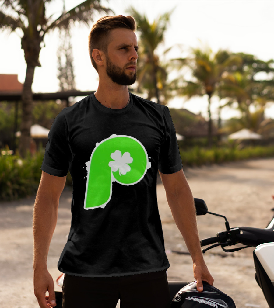 Lucky Philadelphia Clover P Baseball Green Four Leaf T-Shirt