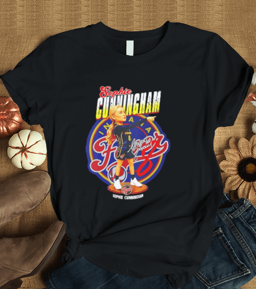Sophie Cunningham Bobblehead Indiana Fever Pointing Signature T-Shirt