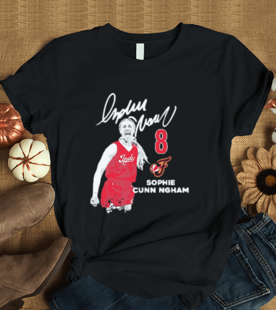 Sophie Cunningham Indiana Fever Indy Basketball 8 Distressed Player T-Shirt