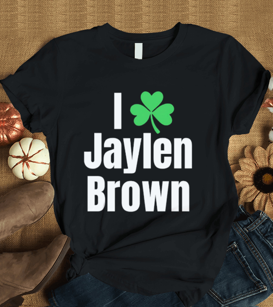 St. Patrick's Day Celtics I Heart Shamrock Jaylen Brown T-Shirt
