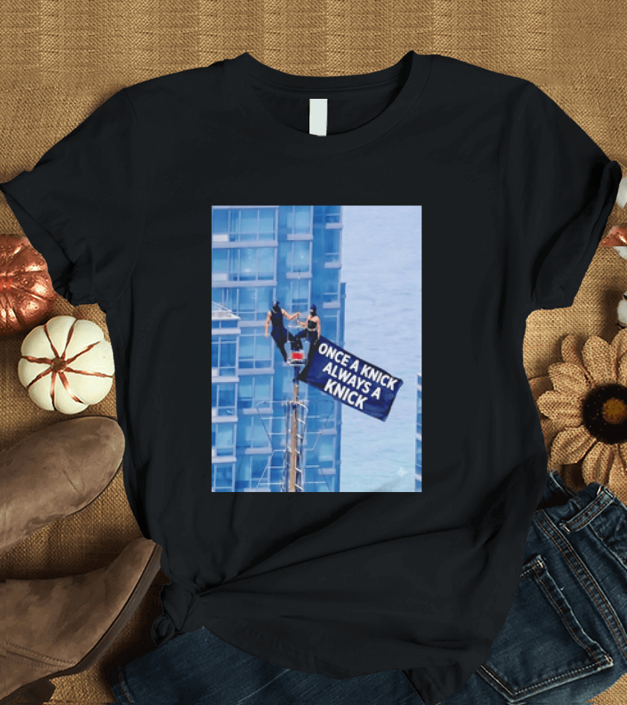 New York Knicks Once A Knick Always A Knick Flag Empire State Building NYC T-Shirt